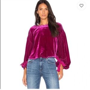 Free People Gimme Some Lovin’ velvet magenta top